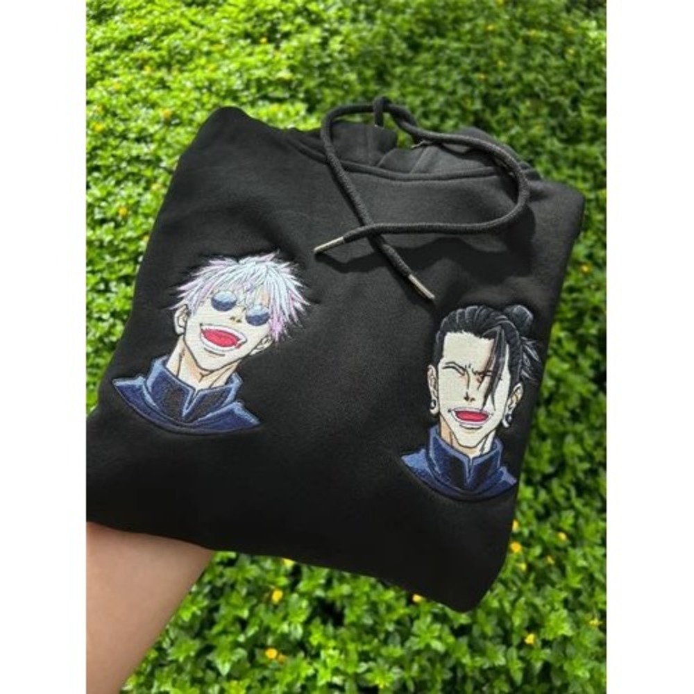 KUTTN Anime Jujutsu Kaisen Embroidered Hoodie,‎ Adult Size Medium